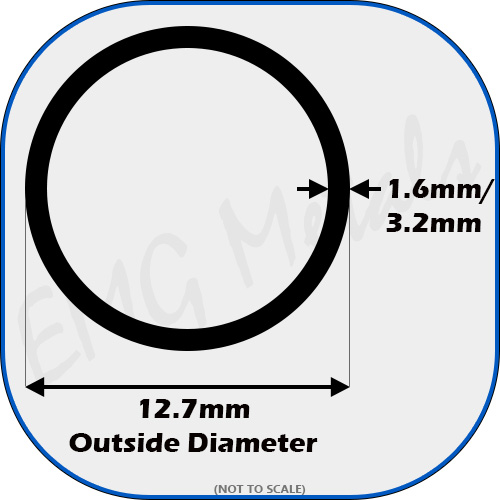 13mm diameter ║circular section,tubing,pipe,OD,chs Aluminium Round Tube ║ 12mm 